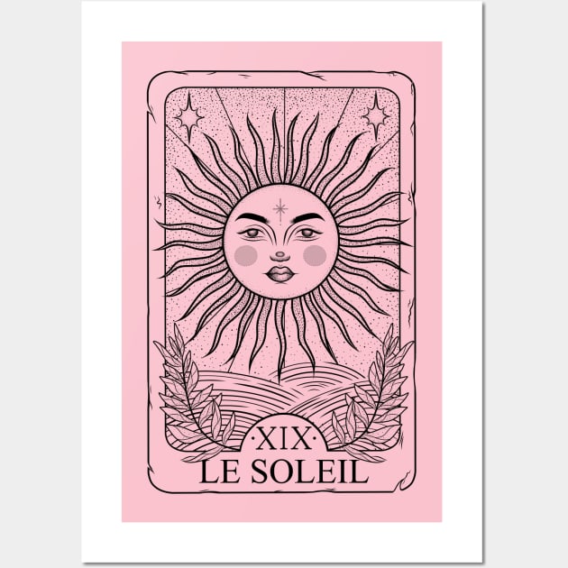 The sun tattoo style gravure tarot card Wall Art by Katye Katherine!